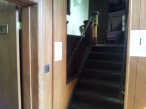 Entrance to the sanctuary before remodeling to install the new lift. 